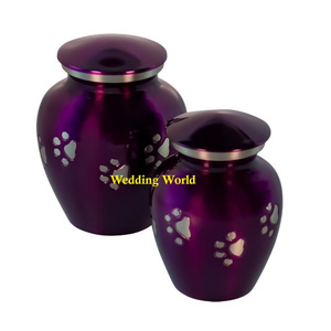 Urnes de crémation en métal de couleur grise pour animaux de compagnie, taille moyenne, faites à la main, fournitures commémoratives de styliste, Urn classique, élégantes et mémorables pour animaux de compagnie - Product Image 5