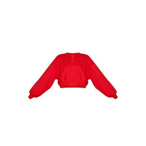 Sudadera roja para mujer, Jersey polar de algodón, ropa de calle informal OEM ODM, suministro de fábrica, logotipo personalizado, ropa cálida de invierno al por mayor - Product Image 2