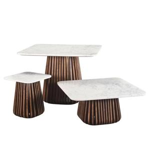 Kendall Genuine <strong>Marble</strong> Square <strong>Top</strong> Coffee <strong>Table</strong> Home Living Room Furniture White <strong>Marble</strong> Solid Wood Best Collection - Product Image 6