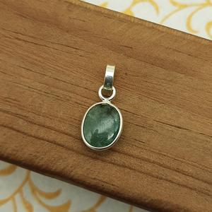 Elegante piedra preciosa Esmeralda ovalada hecha a mano 925 colgante de plata esterlina joyería fina con diamantes AAA Flatback colgantes encantos - Product Image 5