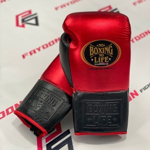 No Boxing No Life Red/Black Customized Laced Up Sparring Boxing <b>Gloves</b> For Sale Personalized Logo Training Fighting Martial Arts - Product Image 1