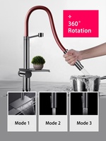 Accueil Bar Cabinet Lavabo 304 Robinet D'eau En Acier Inoxydable Pull Down Chaud Froid Bol Mélangeur Cascade Cuisine Évier Robinet
