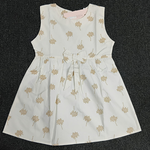Robe décontractée pour filles, sans manches, imprimé floral, nœud à la taille, style princesse, 100% coton, confortable pour tous les jours, vêtements pour enfants - Product Image 3