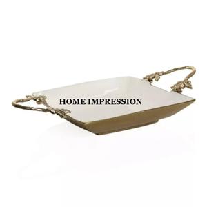 Cuencos de regalos para bodas y eventos chapados en oro de aluminio puro, plato y cuencos para servidor de decoración de mesa de restaurante en la India - Product Image 3