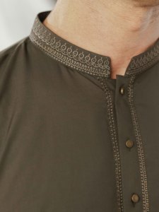 Shalwar Kameez pakistanais pour hommes, tenue traditionnelle musulmane d'Asie du Sud, pour les occasions décontractées, coupe classique, fait main - Product Image 4