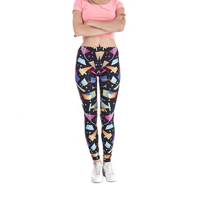 Venta al por mayor de mallas de sublimación para las mujeres Fitness Yoga desgaste ropa deportiva Leggings mujeres de cintura alta pantalones ajustados - Product Image 5