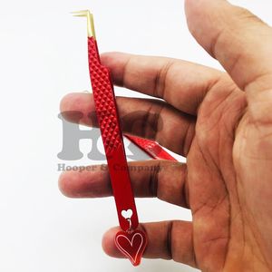 Pince à épiler professionnelle en acier inoxydable avec breloque en forme de cœur, anti-magnétique pointu, cils de vison durables, nouvel arrivage - Product Image 4