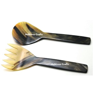 Style nordique meilleure vente indien naturel corne de buffle cuillère ensembles taille personnalisée pour la vaisselle nourriture servant des couverts outils - Product Image 6