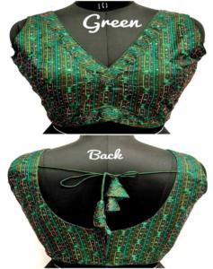 Blusa moderna con cuello en V para bodas Diseño tejido de moda con lentejuelas multicolores coloridas y decoración bordada - Product Image 1