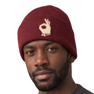 Kappa Alpha Psi YO Hand Sign 1911 Crimson Beanie Hat Premium Knit Greek Fraternity Winter Headwear Cap - Product Image 1