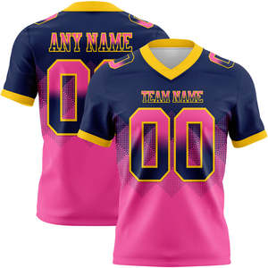Maille authentique dégradé forme carrée drapeau maillot de Football américain adulte équipe école Match Club formation uniforme ensembles 100% - Product Image 5