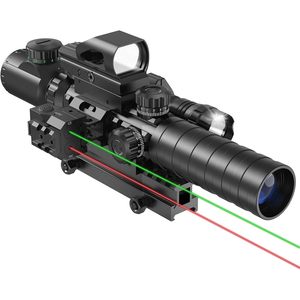 MidTen 3-9x32 Sporting Scope Combo Dual <b>Illuminated</b> Optics Red Green Dot Sight Professional Hunting Firearm 20mm Picatinny Rail - Product Image 1