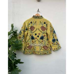 TNT Suzani <b>Jacket</b> Floral Embroidery <b>Pattern</b> Sustainable Reversible Leather Outerwear <b>Quilted</b> Boho Bomber Custom Logo Spring - Product Image 4