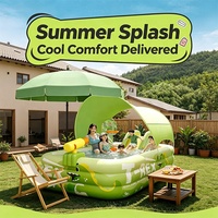 Piscine gonflable hors sol pour animaux de compagnie, jardin, été, extérieur