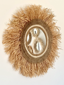 New Arrival Minimalist Style Eco-friendly Sustainable Vietnam Natural Material <b>Round</b> Shaped <b>Mirror</b> with Fringes - Product Image 3