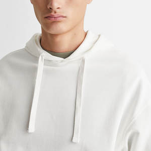 Sudadera con capucha de lana de algodón con logotipo personalizado para hombre de talla grande, sudadera de invierno con bolsillo de canguro, patrón sólido, técnica teñida lisa - Product Image 3