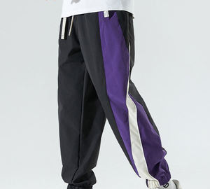 Venta al por mayor OEM moda Pantalones de chándal empalme personalizado Jogging pantalones impresos lisos deportes Jogger hombres - Product Image 5