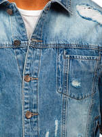 Veste en jean déchirée pour homme, style vintage, coupe slim, streetwear, en coton, veste de camionneur