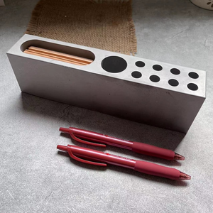Porte-stylo en résine époxy durable au design moderne avec logo personnalisé, support de stylo de bureau, organisateur pour la marque d'entreprise, le bureau, la maison, les affaires - Product Image 3