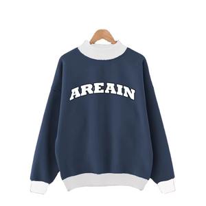 Sudadera con Capucha y Parches de Logotipo Bordados Extra Grandes Personalizados, Sudadera de Cuello Alto de Dos Tonos Estilo Universitario - Product Image 3