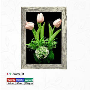 Wall-Mounted Rectangle Wooden <b>Artificial</b> <b>Flower</b> Frame-40X23 cm (AFF-Frame-11) - Product Image 1