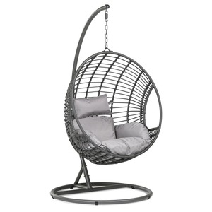Fauteuil suspendu confortable en rotin pour jardin, chaise balançoire moderne et durable, mobilier de patio pour cour, intérieur/extérieur, pliable, pour balcon - Product Image 4