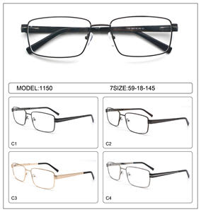 HIGO 1150 - Armazón de Gafas de Acero Inoxidable con Montura Completa Rectangular de Diseño Clásico Retro Vintage con Lentes Personalizadas para Adultos - Product Image 6