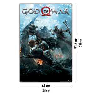 Affiche sur toile style moderne God of War avec cadre noir pour utilisation murale - Product Image 5