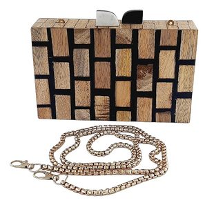 Bolso de mano de madera hecho a mano, bolso de mano de madera de lujo para mujer, bolso de mano de madera en forma de caja hecho a mano, bolso de mano de madera de diseño - Product Image 1