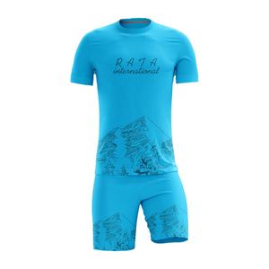 Tenues athlétiques personnalisées unisexe haut en flanelle respirant 2 pièces t-shirt et short d'été ensemble hip hop solide décontracté hiver - Product Image 2