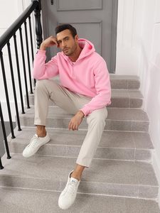 เสื้อฮู้ดผู้ชายสไตล์ลำลองสำหรับฤดูหนาว ซิป ¼ ผ้าฟลีซ ให้ความอบอุ่น สัมผัสนุ่ม ยืดหยุ่น รูปทรงสวยงาม ตะเข็บทนทาน สวมใส่สบายทุกวัน - Product Image 4