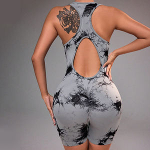 Color sólido y sexy Tight Yoga Personalizar Imprimir Sexy Backless Gym Yoga Wear No T Line Fitness One Piece Mono de mujer - Product Image 4