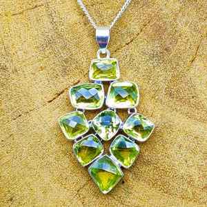 Collar pesado bohemio de Plata de Ley 925 con colgante grueso de topacio limón facetado, regalo elegante Simple para ella - Product Image 4