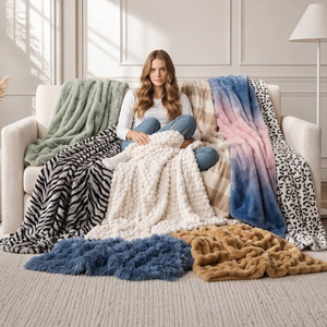 Couverture en <span class=keywords><strong>fausse</strong></span> <span class=keywords><strong>fourrure</strong></span> extensible <span class=keywords><strong>de</strong></span> haute qualité, tricotée, écologique, douce pour la peau, toutes saisons, en spandex, ultra douce, réversible, en peluche - Product Image 6