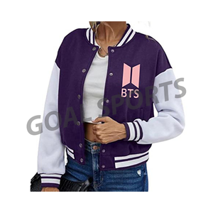 Blouson bombardier de Baseball en laine pour homme, Logo personnalisé, avec patchs de contraste, broderie, lettrage, varity - Product Image 5