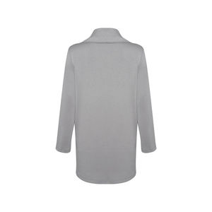 Casual Grey <b>Zip</b>-<b>Up</b> Knitted <b>Cardigan</b> - Product Image 3