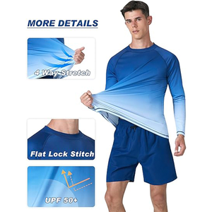 Workout <b>Swim</b> Compression Rash Guard Mens Athletic Gym Fitness Polyester Wash Guard <b>T</b> <b>Shirts</b> Men - Product Image 3