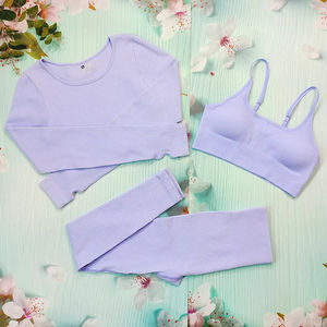 Nuevo diseño de conjuntos de Yoga para mujer, chaqueta ajustada de alta calidad, traje de entrenamiento, mallas activas, conjuntos de Fitness para gimnasio de 2 piezas - Product Image 6