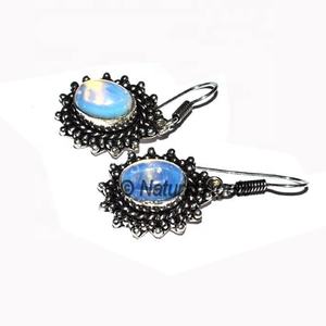 Pendientes de piedras preciosas curativas de último diseño Pendientes de forma ovalada | Comprar pendientes de ágata rebanada - Product Image 5