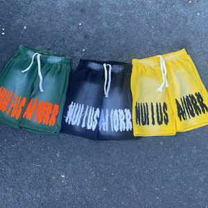 Écusson brodé personnalisé Logo Sun Fade Sweat Shorts Éponge française Jogging Vintage Broderie en détresse Short lavé à l'acide - Product Image 5