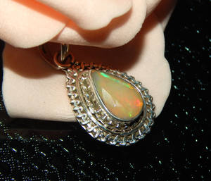 Colgante fino de ópalo Etíope para mujer, abalorio elegante facetado Natural de Plata de Ley 925 - Product Image 5