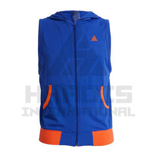 Haute qualité gilets hauts sans manches Gym hommes entraînement à capuche Fitness vêtements de sport gilet sans manches sweats à capuche - Product Image 1