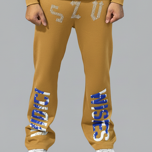 Tracksuit Sweatsuit Custom Puff Print <b>Crop</b> <b>Top</b> Hoodie and Flare Sweatpants Set Sweat Jogger Stacked Pants Track Suit Set <b>For</b> <b>Men</b> - Product Image 5