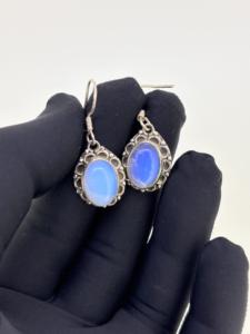 New <b>Solid</b> 925 Sterling <b>Silver</b> Gold Plated Natural Moonstone Oval Cabochon Cut Gemstone Designer Drop Fine Jewelry Wedding - Product Image 3