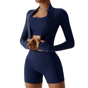 3 piezas atléticas sin costuras Yoga Wear Leggings Set elástico suave tela gimnasio conjunto para mujeres entrenamiento Yoga conjuntos Fitness 2026 - Product Image 1