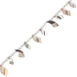 925 Sterling <b>Silver</b> Wavy Pattern Bracelet with Diamond Rhodium Plated Platinum Material Classic <b>Beaded</b> Design for Gifts Parties - Product Image 3