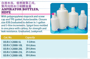 25L Laboratorio Químico Plástico HDPE, PP Carboy - Product Image 5