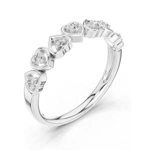 Bague en diamant de laboratoire en forme de cœur de 0,105 carats pour femme, clarté VVS-VS EF, or 18 carats, 14 carats, 10 carats et argent 925, moissanite et diamant de laboratoire - Product Image 4