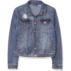 แจ็กเก็ตผ้ายีนส์ระบายอากาศน้ำหนักเบาสำหรับผู้หญิงเสื้อครอปโค้ทผ้าแคนวาสสไตล์คลาสสิก - Product Image 4