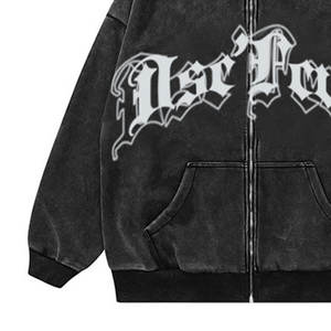 Women Y2K <b>Hoodie</b> Oversized Graphic Zipper up Vintage Streetwear <b>Aesthetic</b> <b>Hoodie</b> Soft and Comfortable for Daily Wear - Product Image 4